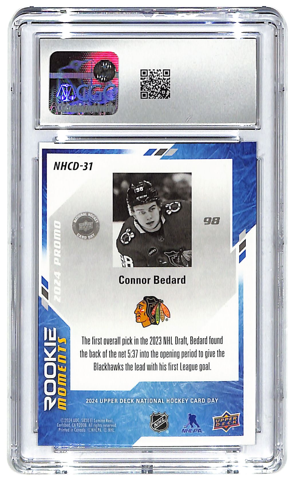 2024 Connor Bedard Upper Deck National Card Day #NHCD-31 CGC Gem Mint 10