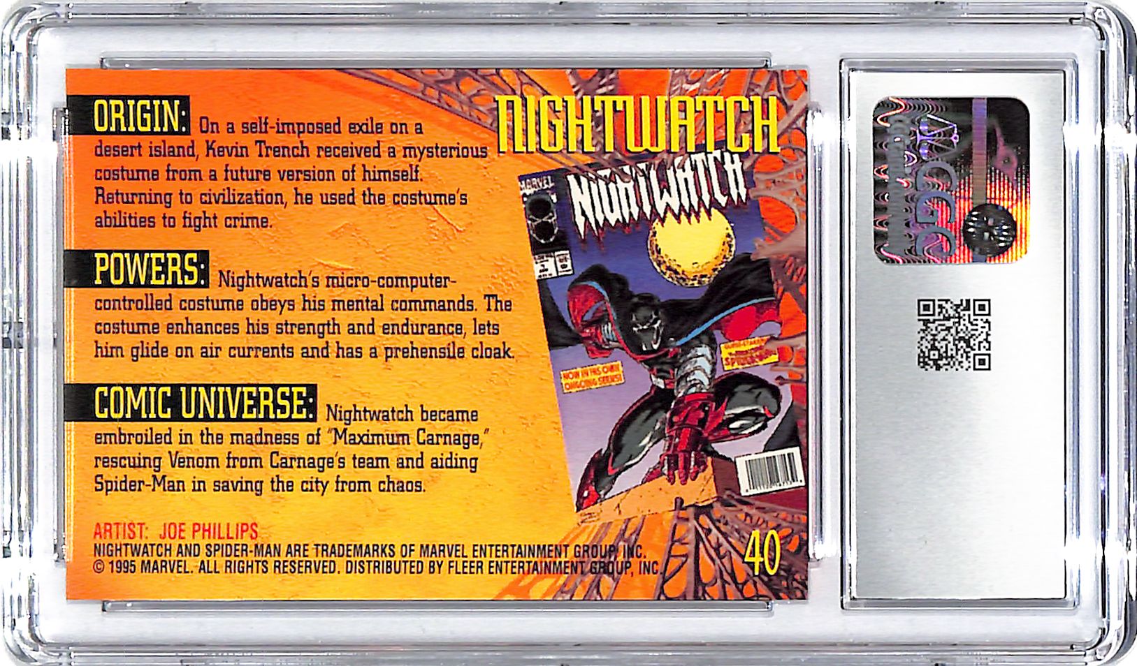 1995 Nightwatch Fleer Ultra Spider-Man #40 CGC Gem Mint 10