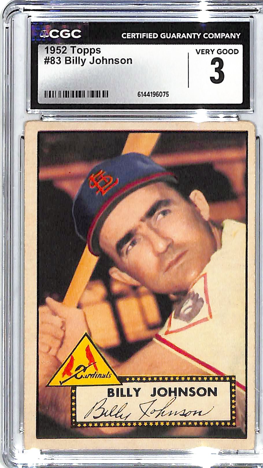 1952 Billy Johnson Topps #83 CGC Very Good 3