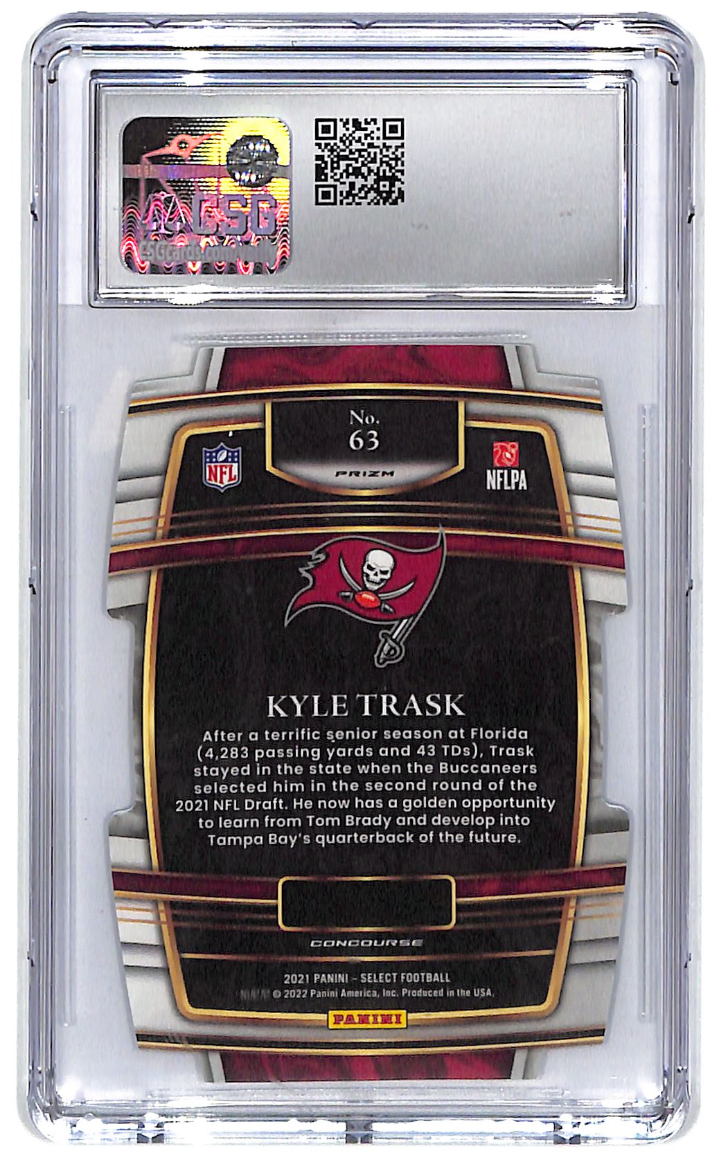 2021 Kyle Trask Panini Select Green and Yellow Die-Cut #63 CGC Mint 9