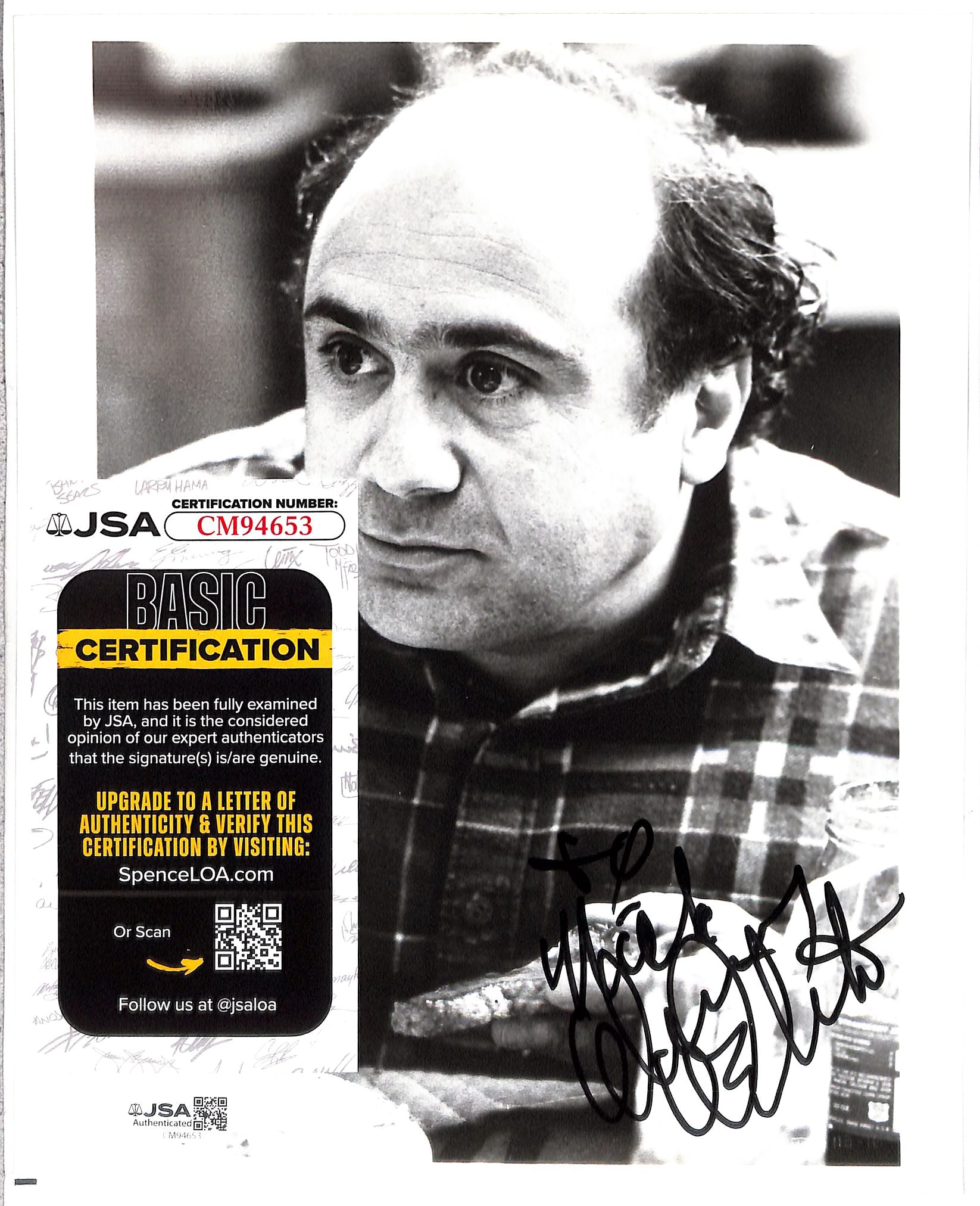 Danny Devito Signed Photo JSA Authentic