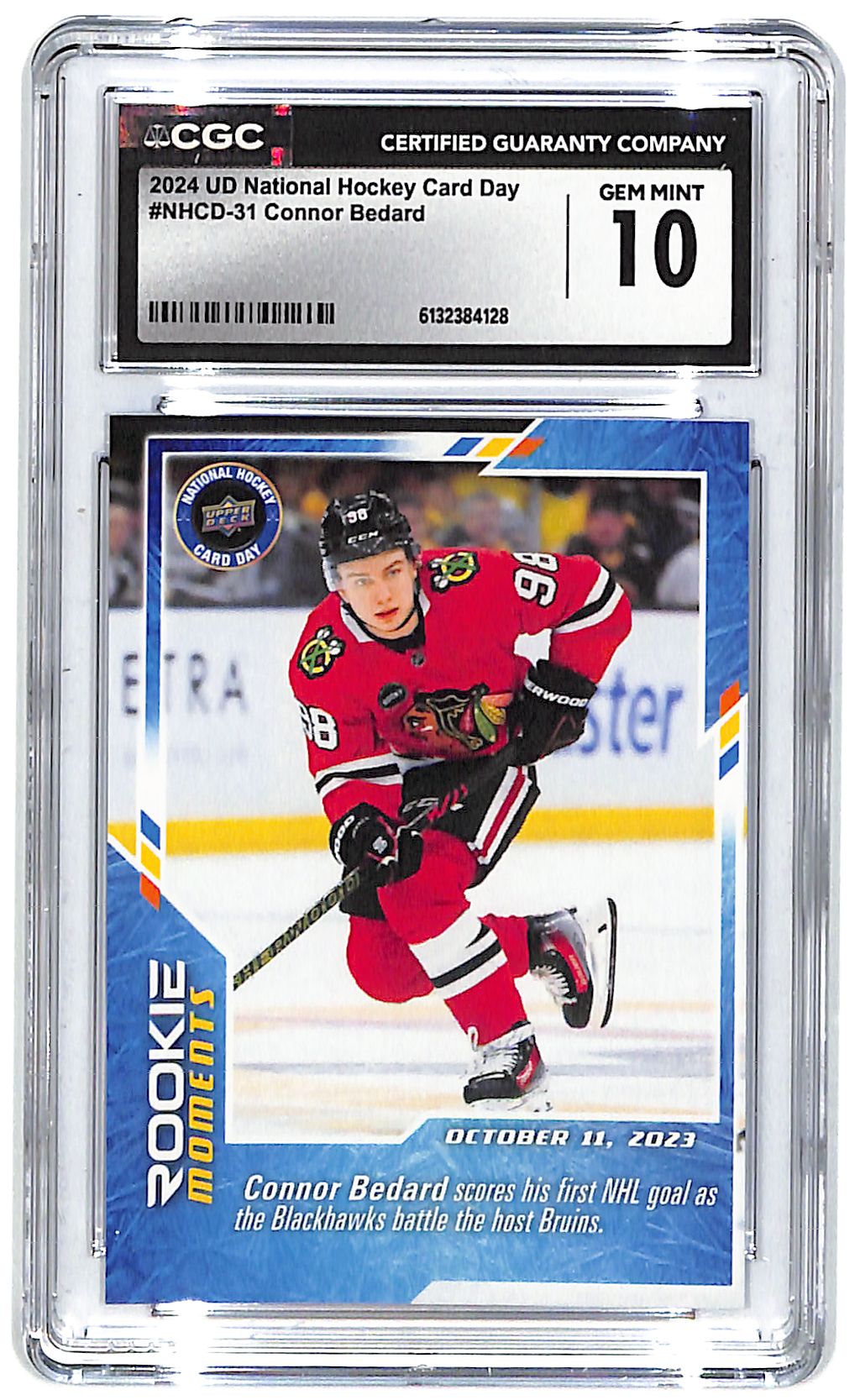 2024 Connor Bedard Upper Deck National Card Day #NHCD-31 CGC Gem Mint 10