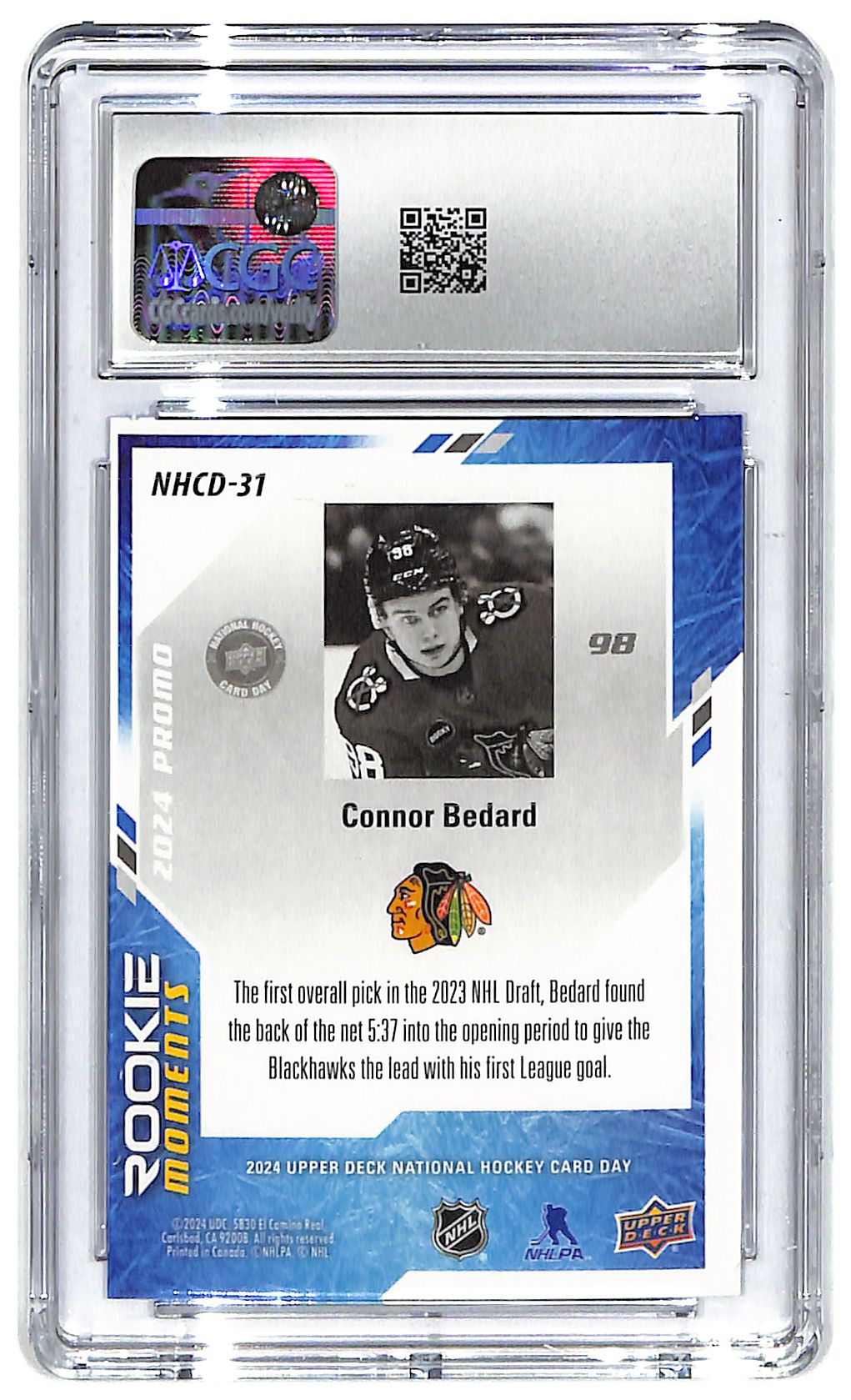 2024 Connor Bedard Upper Deck National Card Day #NHCD-31 CGC Gem Mint 10
