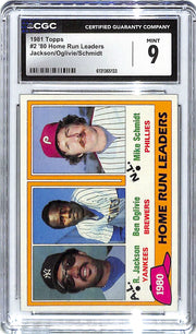 1981 Jackson/Oglivie/Schmidt Topps '80 Home Run Leaders #2 CGC Mint 9
