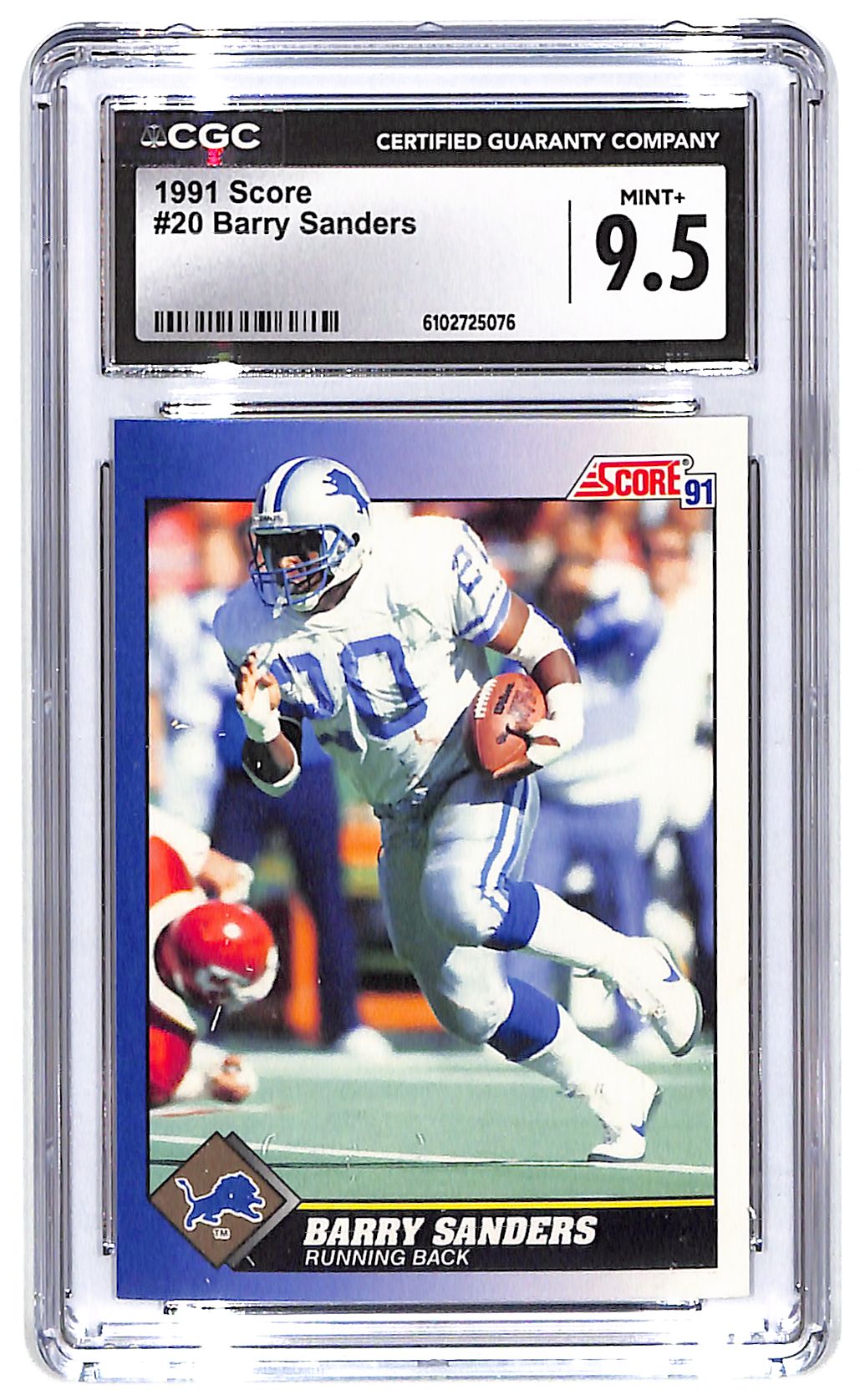 1991 Barry Sanders Score #20 CGC Mint Plus 9.5