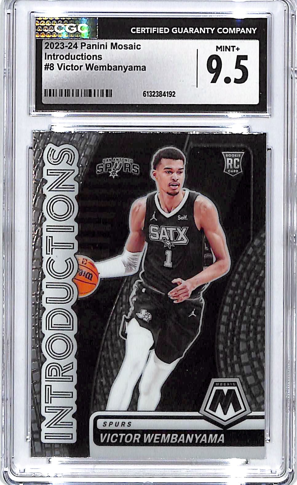 2023-24 Mosaic Victor Wembanyama Introductions Rookie RC CGC 9.5 Spurs