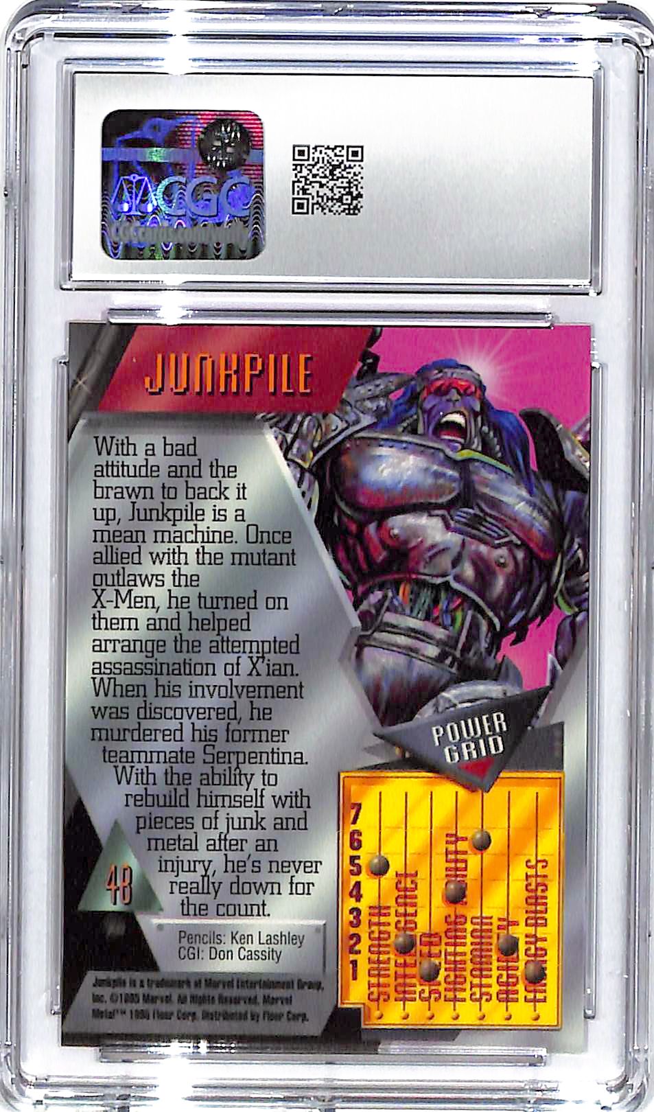 1995 Junkpile Fleer Marvel Metal Inaugural Edition #48 CGC Gem Mint 10