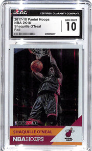 2017-18 Shaquille O'Neal Hoops NBA 2K18 Foil CGC Gem Mint 10