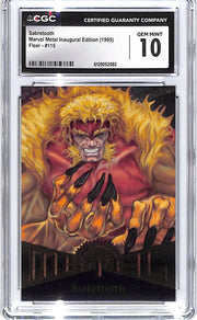 1995 Sabretooth Fleer Marvel Metal Inaugural Edition #115 CGC Gem Mint 10