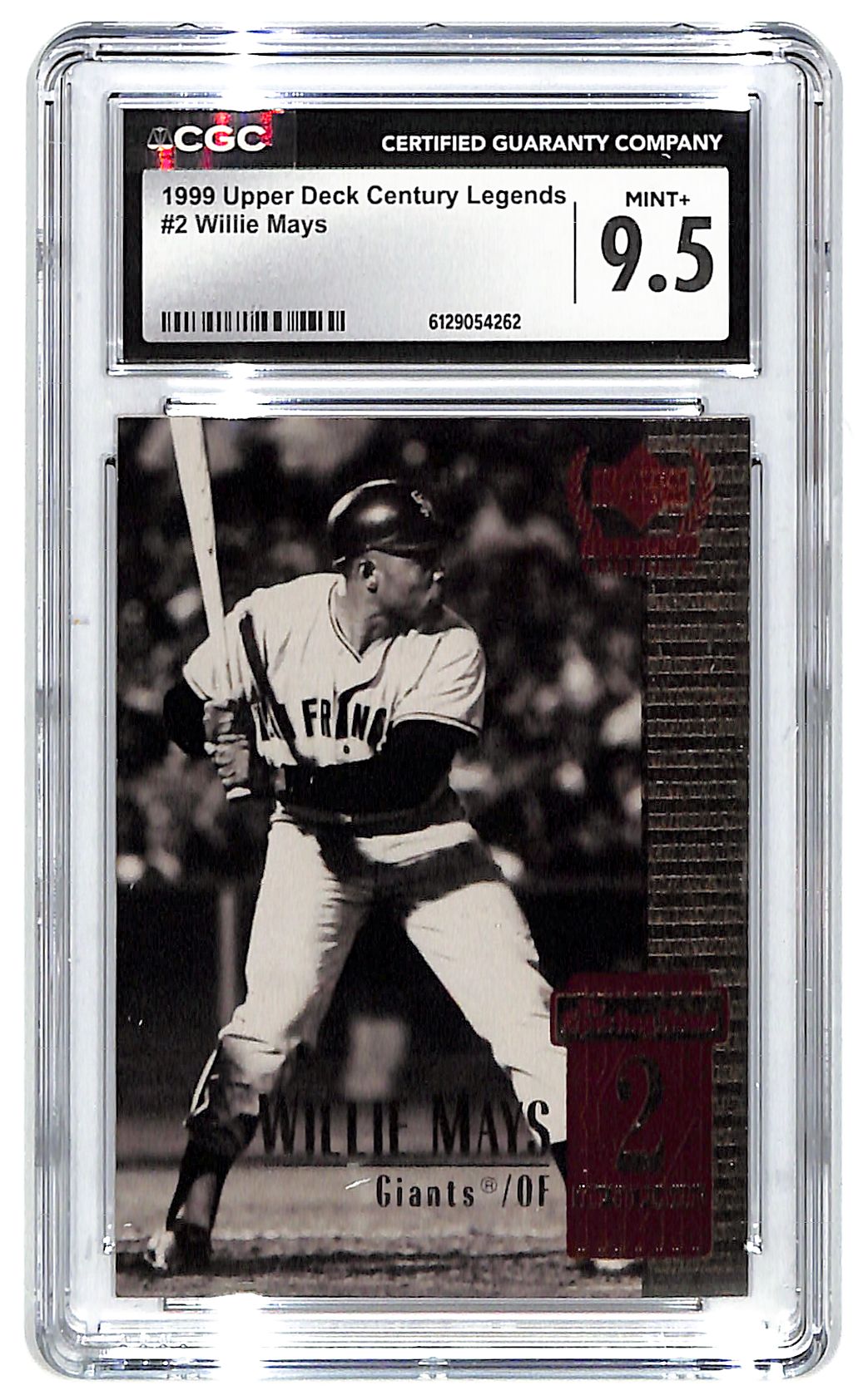 1999 Willie Mays Upper Deck Century Legends #2 CGC Mint Plus 9.5