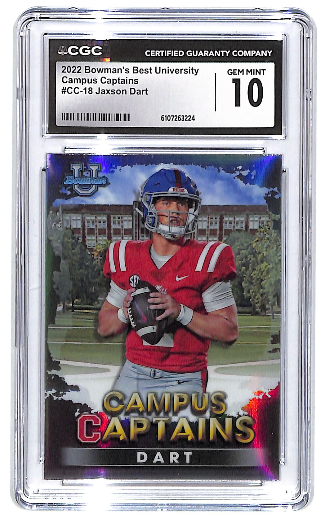 2022 Jaxson Dart Bowman's Best University Campus Captains #CC-18 CGC Gem Mint 10