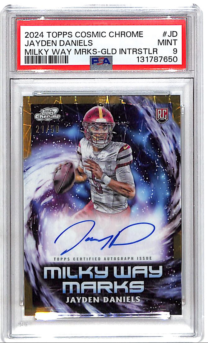 2024 Topps Chrome Cosmic Jayden Daniels Auto Autograph Rookie RC Milky Way Gold PSA 9 /50
