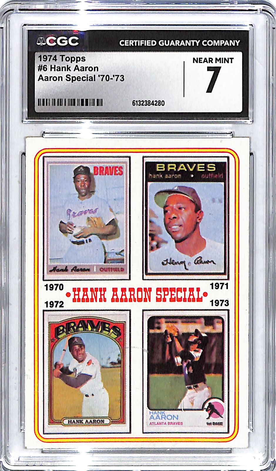 1974 Hank Aron Topps Aaron Special '70-'73 CGC Near Mint 7