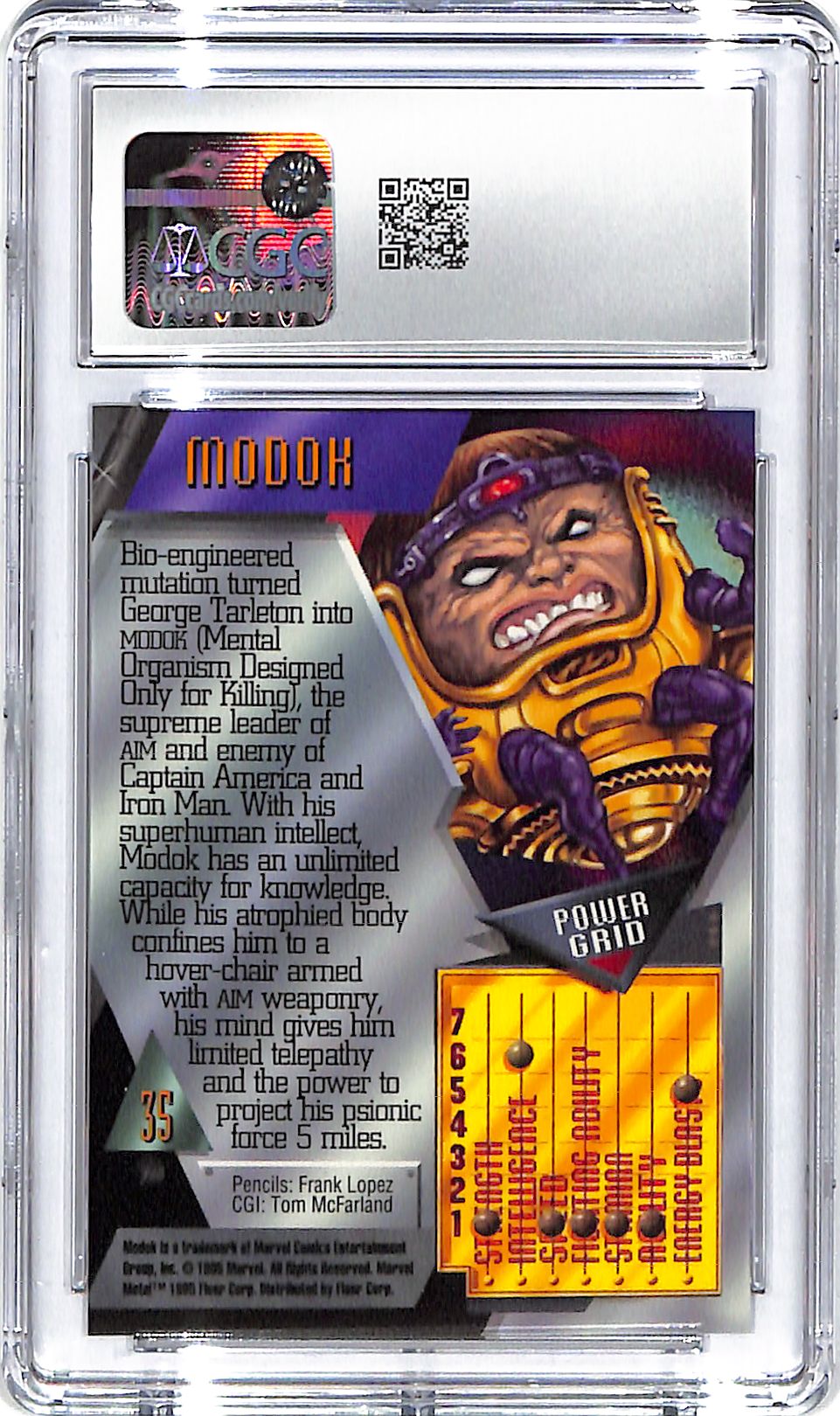 1995 M.O.D.O.K. Fleer Marvel Metal Inaugural Edition #35 CGC Gem Mint 10