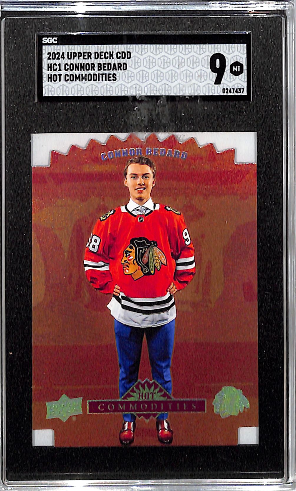 2024 Upper Deck CDD Connor Bedard Hot Commodities Rookie RC SGC 9 Blackhawks