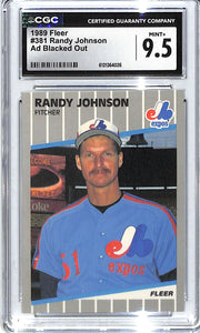 1989 Randy Johnson Fleer Ad Blacked Out #381 CGC Mint Plus 9.5