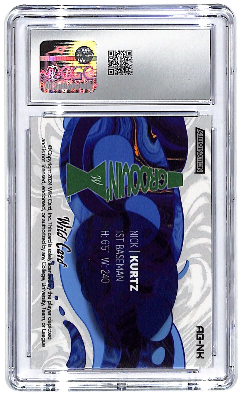 2024 Nick Kurtz Wild Card Alumination Grovvin' #AG-NK CGC Gem Mint 10