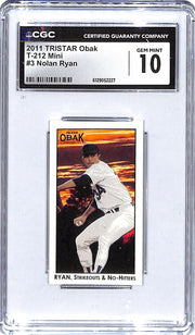 2011 Nolan Ryan TRISTAR Obak T-212 Mini #3 CGC Gem Mint 10