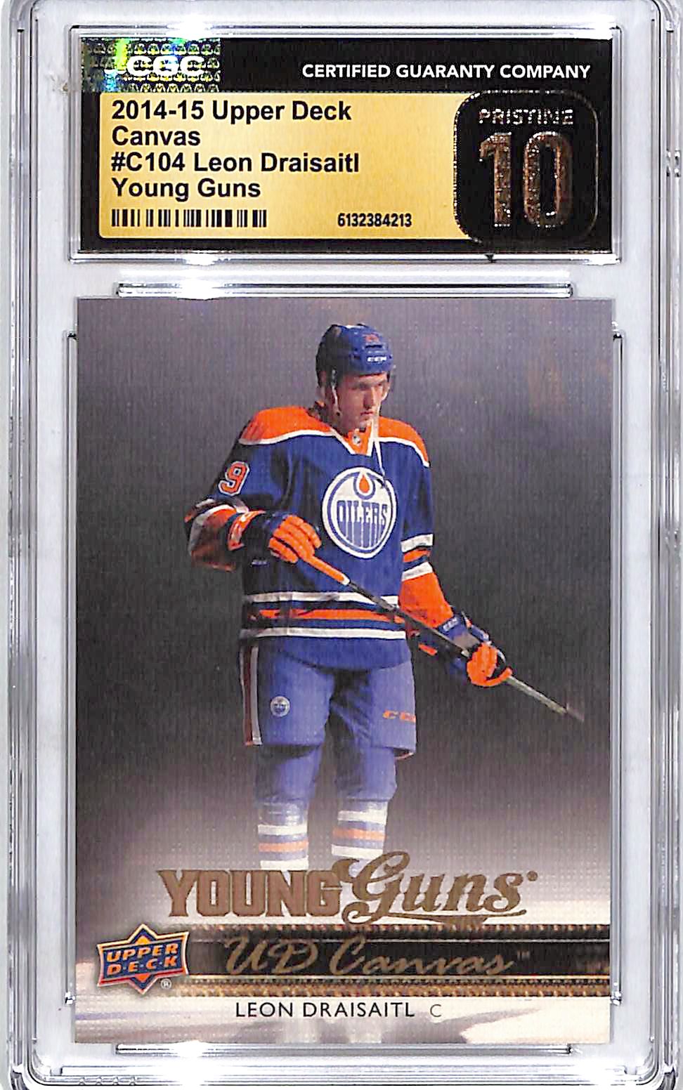 2014-15 Upper Deck Leon Draisaitl Young Guns Canvas Rookie RC CGC 10 Pristine Oilers