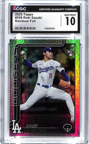 2025 Roki Sasaki Topps Rainbow Foil (RC) #558 CGC Gem Mint 10
