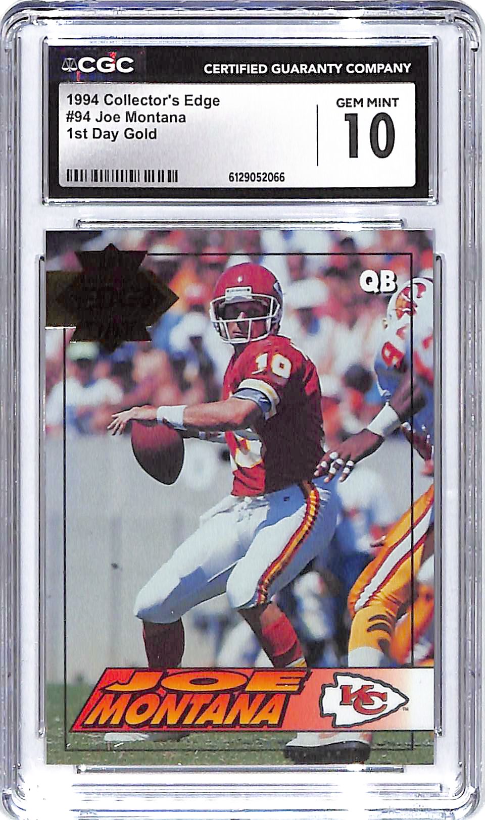 1994 Joe Montana Collector's Edge 1st Day Gold #94 CGC Gem Mint 10