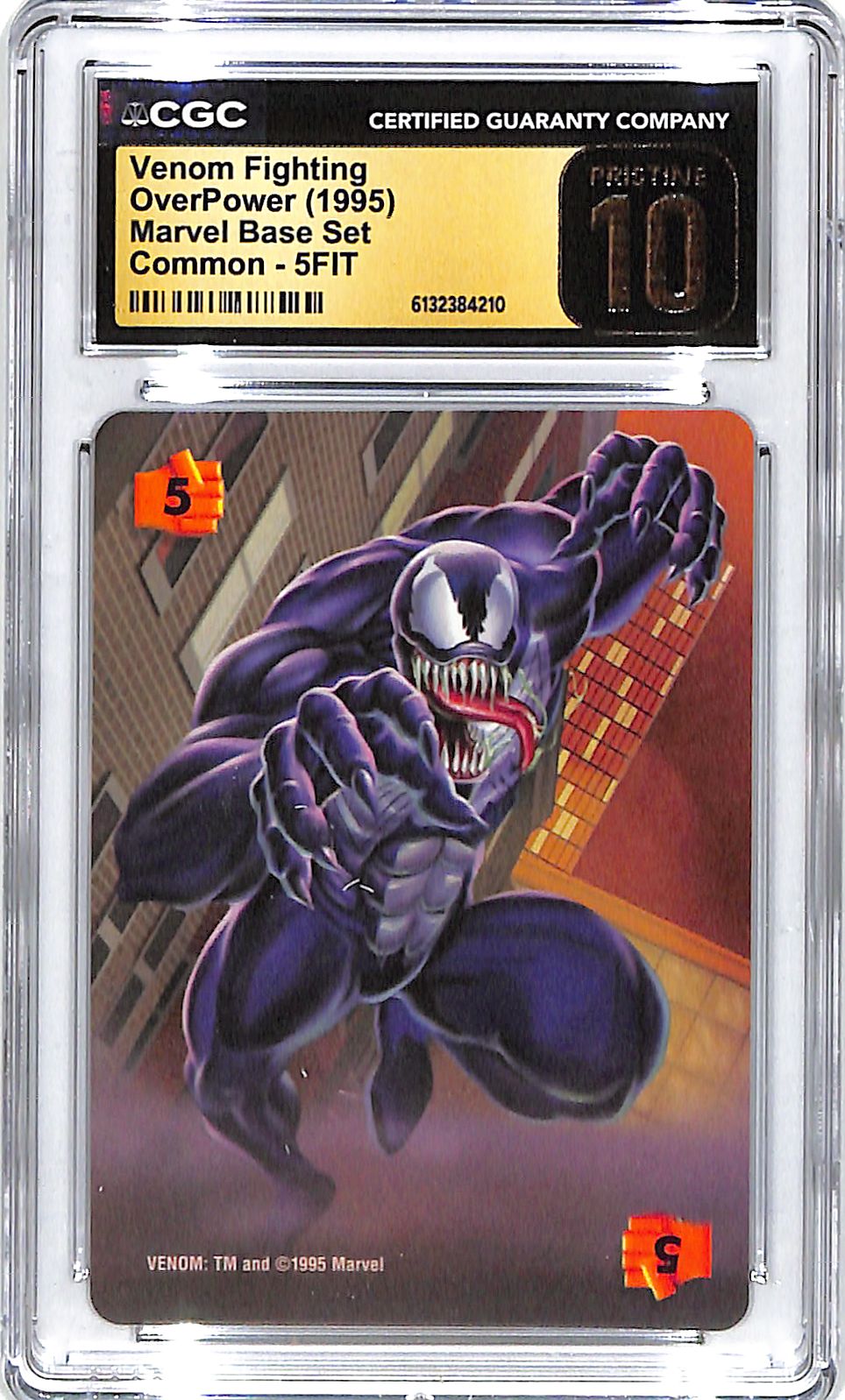 1995 Venom Fighting OverPower Marvel Base Set Common 5FIT CGC Pristine