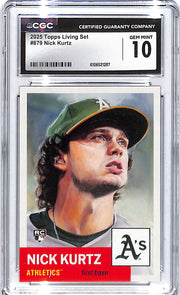 2025 Nick Kurtz Topps Living Set #879 CGC Gem Mint 10