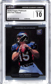 2010 Tim Tebow Topps Platinum (RC) #79 CGC Gem Mint 10