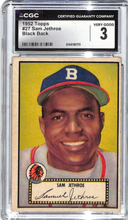 1952 Sam Jethroe Topps #27 CGC Very Good 3