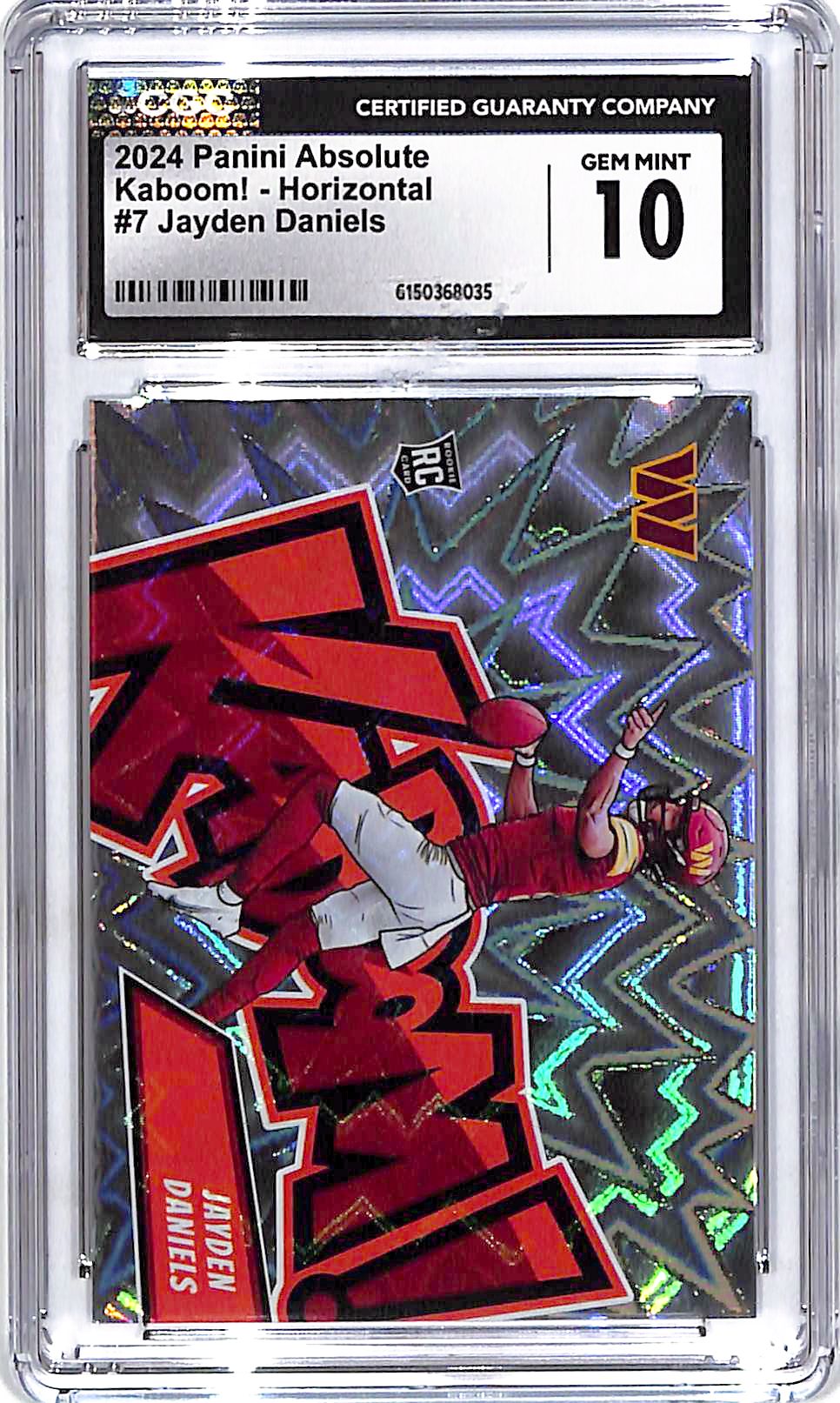 2024 Absolute Jayden Daniels Horizontal Kaboom Rookie RC #7 CGC 10 Commanders