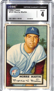 1952 Morrie Martin Topps #131 CGC Very Good 4