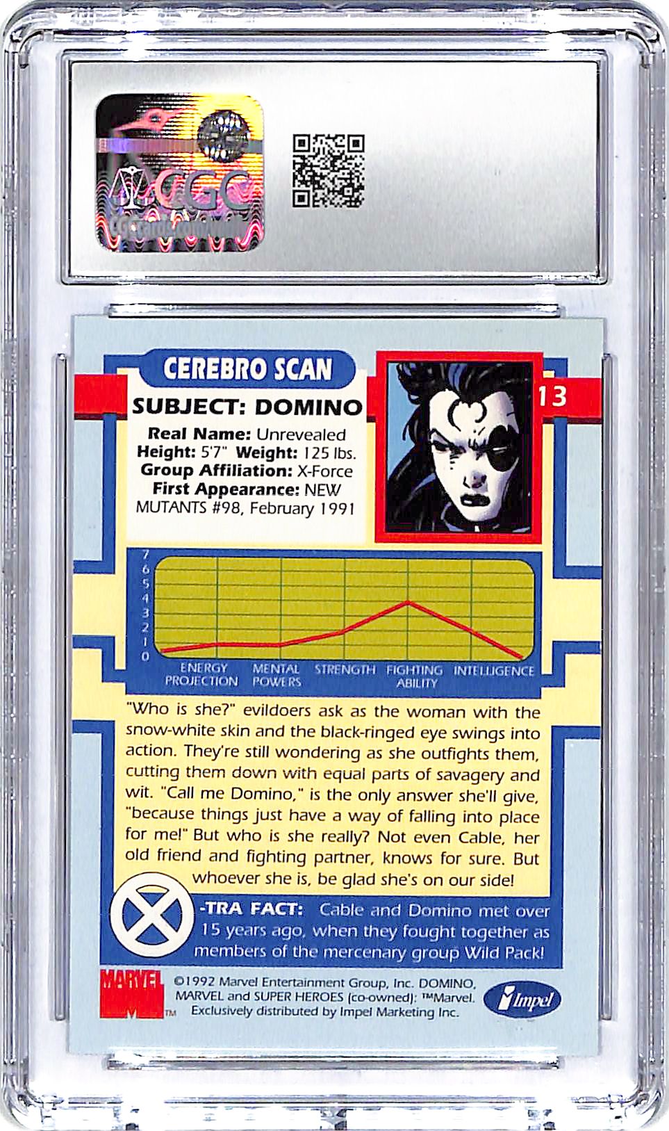 1992 Domino X-Men Series One Impel #3 CGC Gem Mint 10