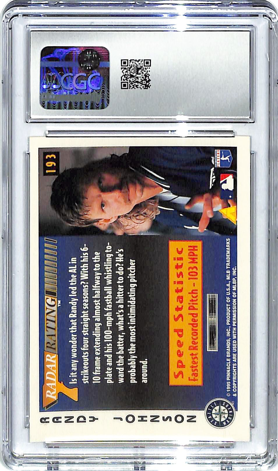 1996 Randy Johnson Score Radar Rating #193 CGC Gem Mint 10