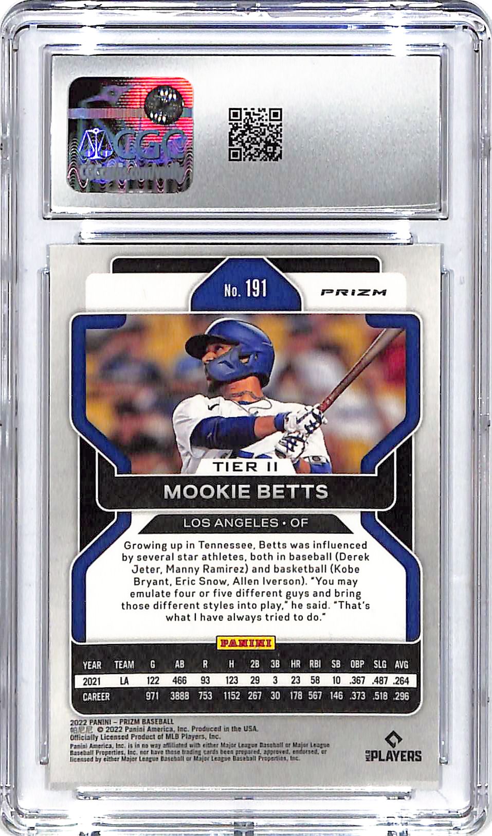 2022 Mookie Betts Panini Prizm White Wave 3191 CGC Gem Mint 10