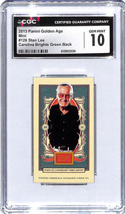 2013 Stan Lee Panini Golden Age Mini Carolina Brights Green Back CGC Gem Mint 10