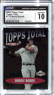 2002 Barry Bonds Topps Total #TT5 CGC Gem Mint 10