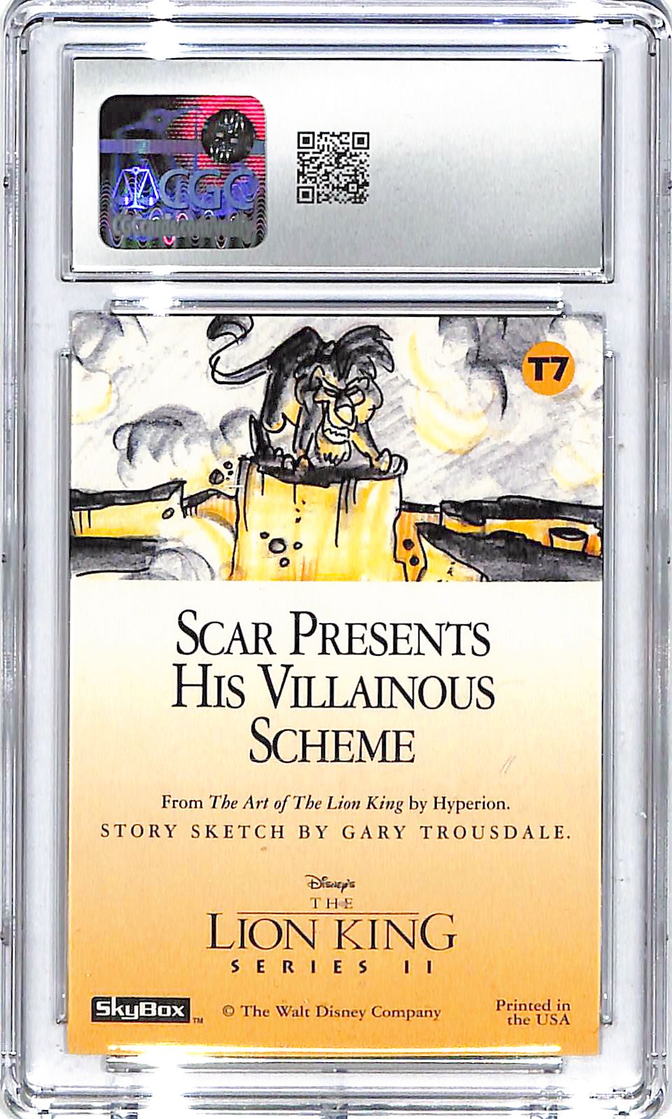 1994 Scar Presents His Villainous Sch. Lion King Series II Skybox #T7 CGC Gem 10