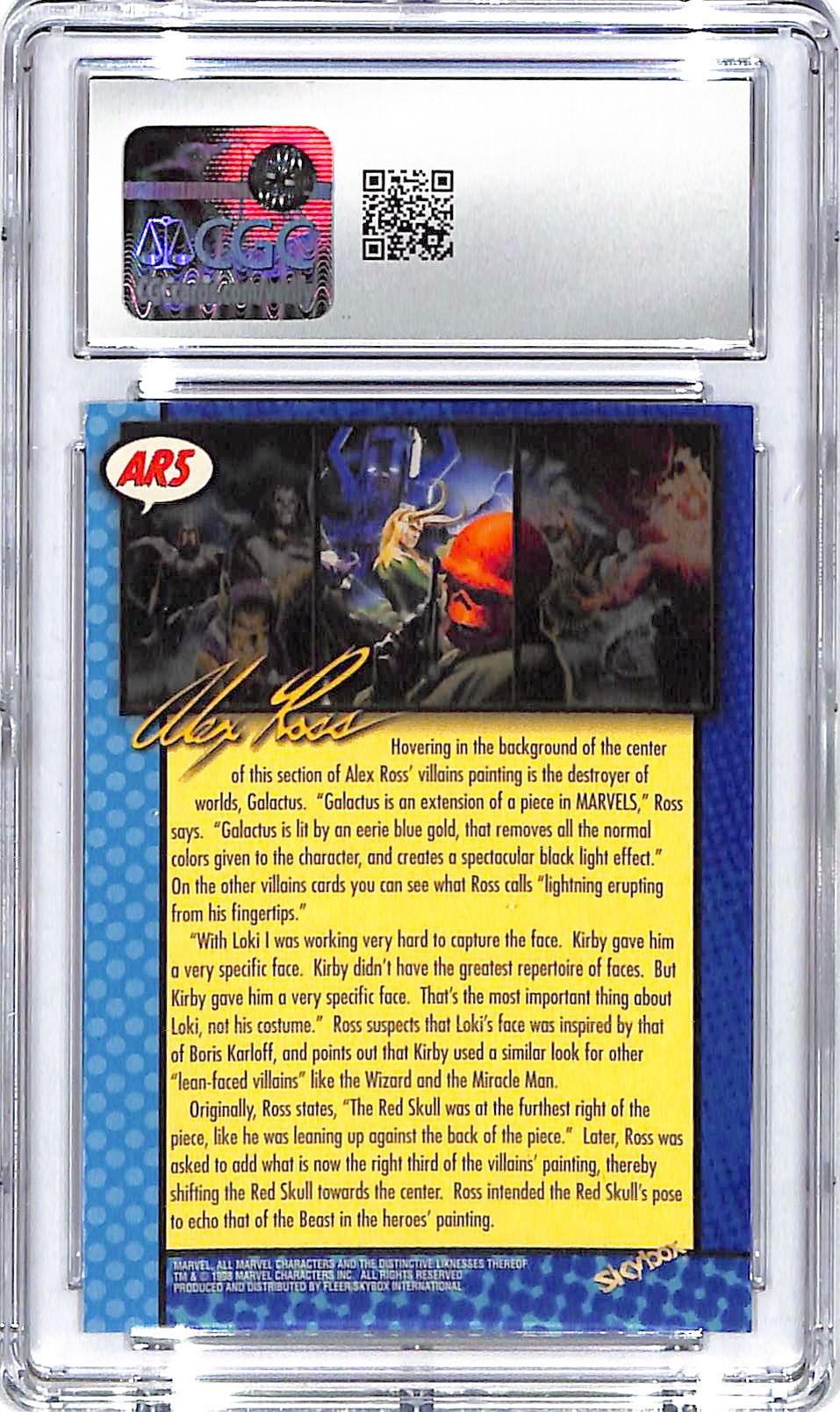 1998 Villains 2 Skybox Marvel: The Silver Age A. Ross Salutes #AR5 CGC Gem 10