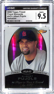 2008 Albert Pujols Topps Finest Moments Refractor #APU CGC Mint Plus 9.5