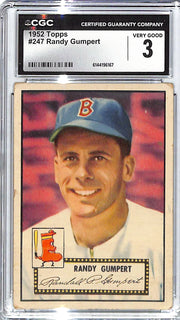 1952 Randy Gumpert Topps #247 CGC Very Good 3