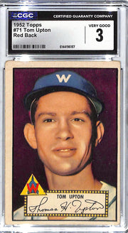 1952 Tom Upton Topps Red Back #71 CGC Very Good 3