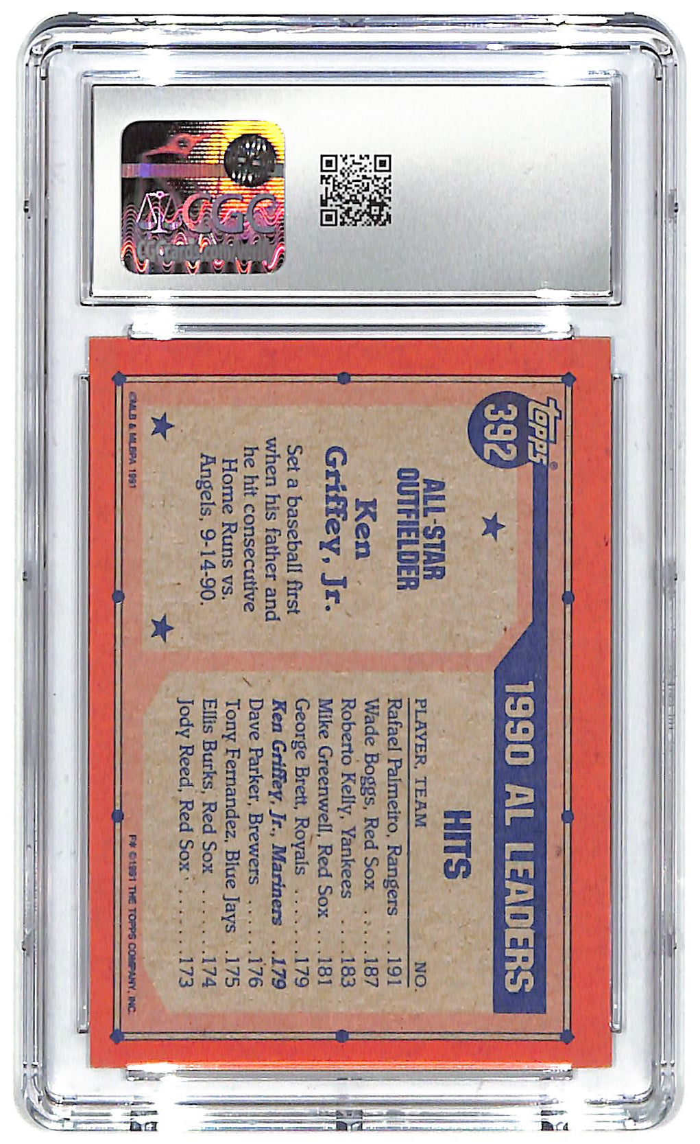 1991 Ken Griffey Jr. Topps All Star #392 CGC Mint Plus 9.5