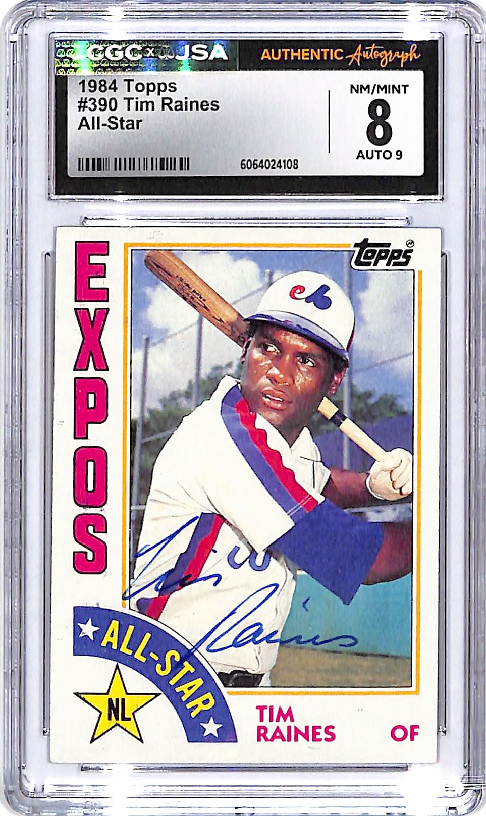 1984 Topps Tim Raines All Star Auto Autograph CGC 8 Authentic Expos