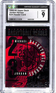 1994-95 Upper Deck Michael Jordan Heroes Header Card CGC 9 Bulls