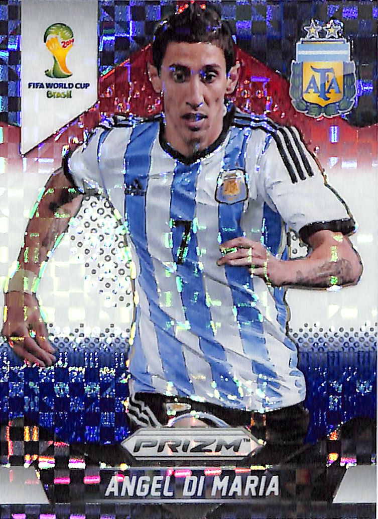 2014 Prizm World Cup Angel Di Maria Red White Blue Power Plaid #9 Argentina
