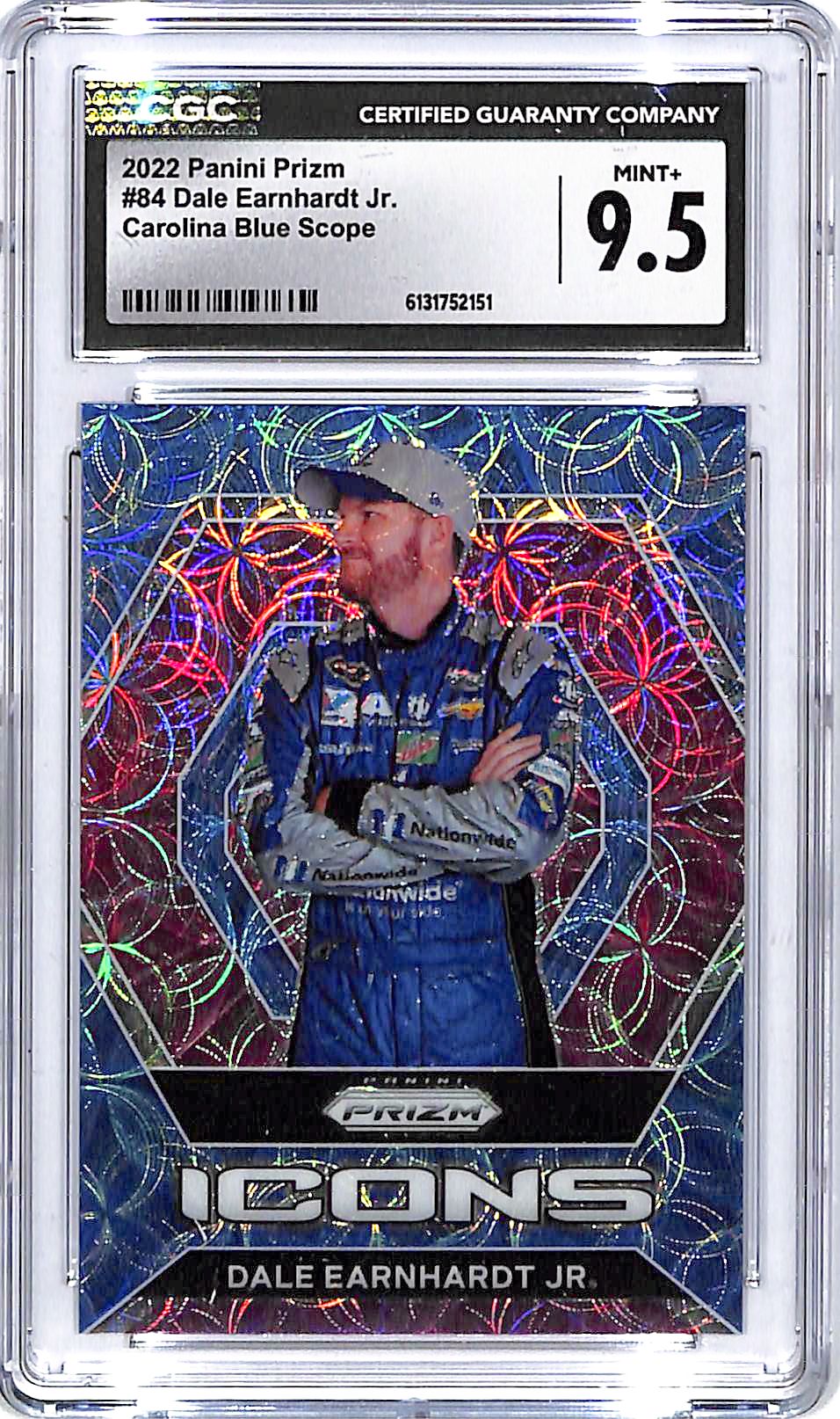 2022 Prizm Dale Earnhardt Jr Icons Carolina Blue Scope /99 CGC 9.5