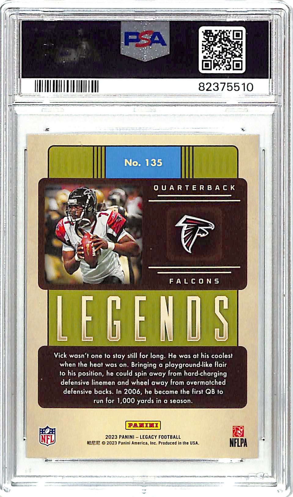 2023 Legacy Michael Vick #135 PSA 10 Falcons