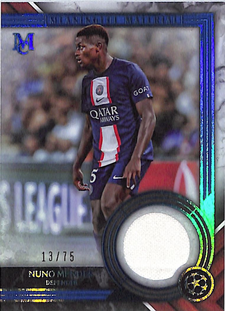 2022-23 Topps UEFA Champions League Nuno Mendes Jersey Patch /75 PSG