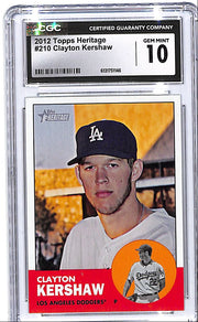 2012 Topps Heritage Clayton Kershaw #210 CGC 10 Dodgers