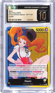 One Piece A Fist of Divine Speed OP11 Nami 041 Leader CGC 10 Pristine